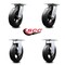 Service Caster 8 Inch Rubber on Steel Caster Set with Roller Bearings 2 Swivel 2 Rigid SCC SCC-35S820-RSR-2-R-2 - alternate 3